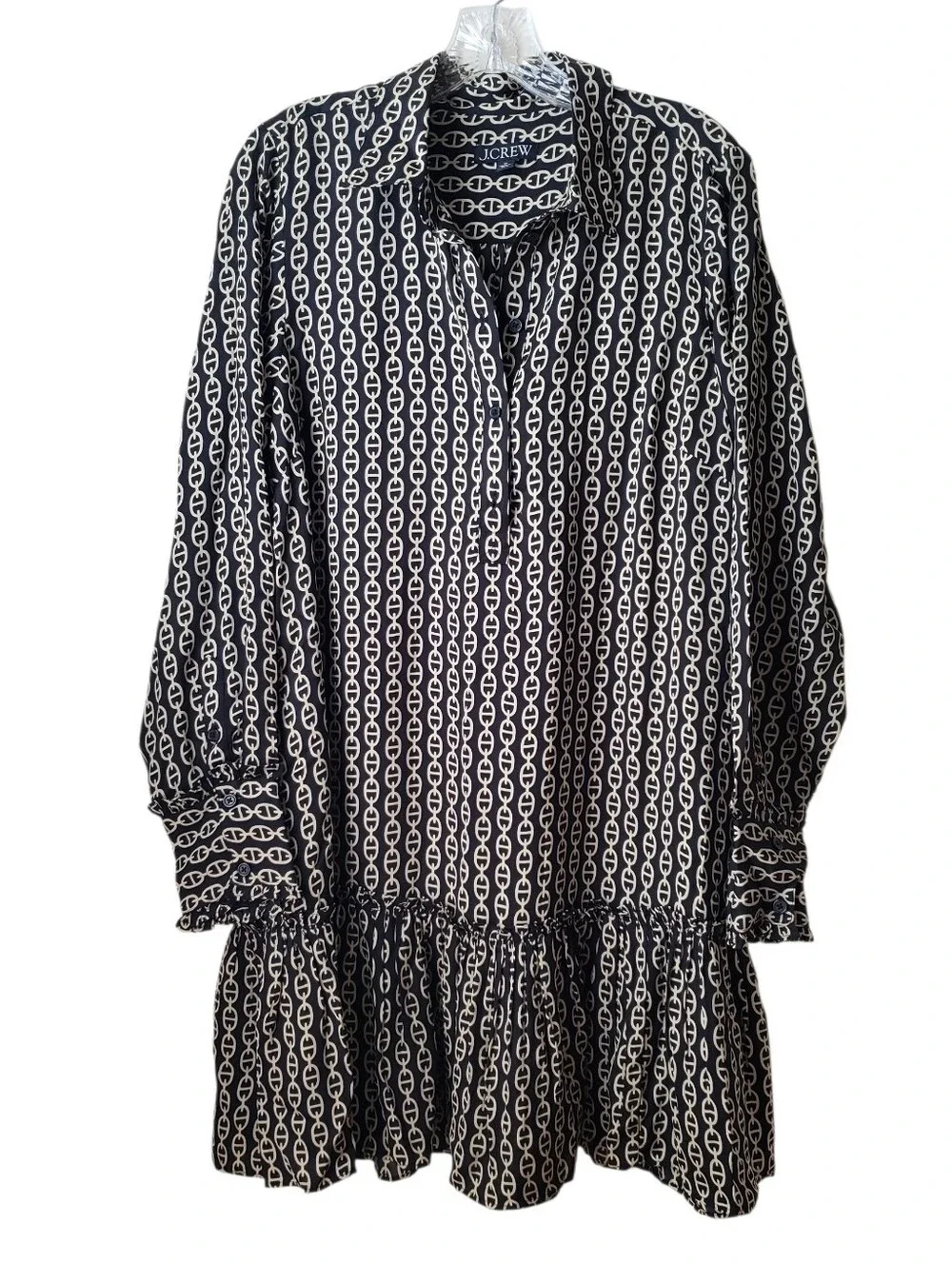 J. Crew Amelia Shirt Dress With Ruffle Hem